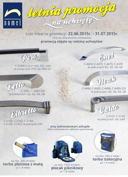 Letnia promocja nomet na uchwyty trwa do 31.07.2015