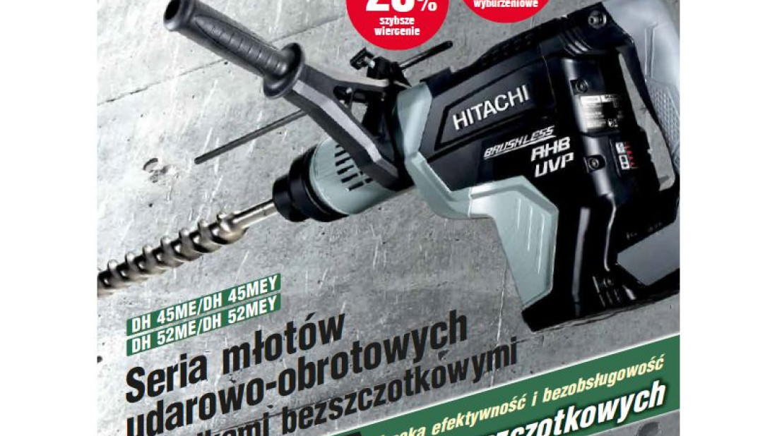 Nowość HITACHI - Młot udarowo-obrotowy DH45MEY