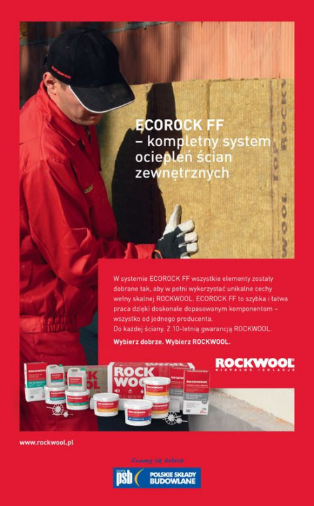 System ECOROCK FF ROCKWOOL do ociepleń ścian zewnętrznych - metoda lekka mokra