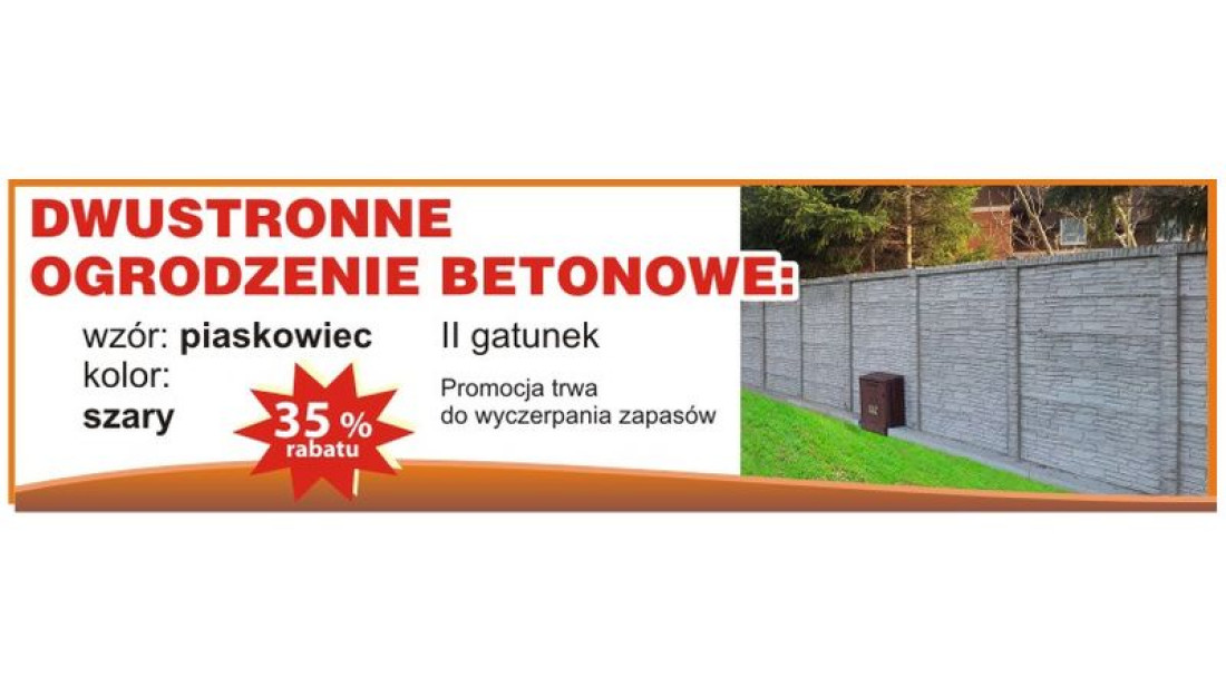 Promocja PREF-BET: Dwustronne ogrodzenie betonowe z 35% rabatem