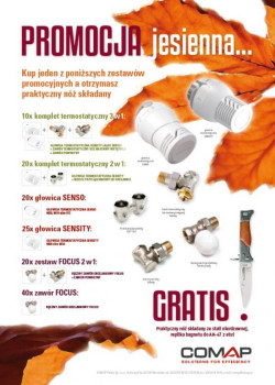 Przy zakupie zestawu promocyjnego instalator otrzyma gratis praktyczny nóż składany