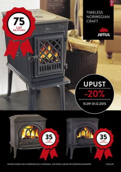 Przy zakupie pieca z oferty promocyjnej komin stalowy Jøtul NVI z 20% upustem!