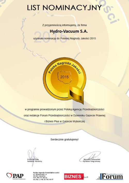 Nominacja została przyznana przez Kapitułę Polskiego Kongresu Przedsiębiorczości