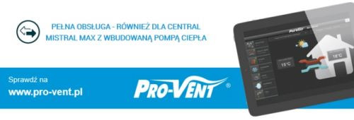 Pełna obsługa - również dla central Mistral Max z wbudowaną pompą ciepła