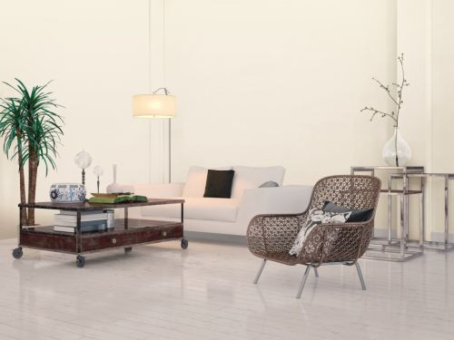 Taką atmosferę buduje wyważona kolorystyka – jasny, ciepły beż