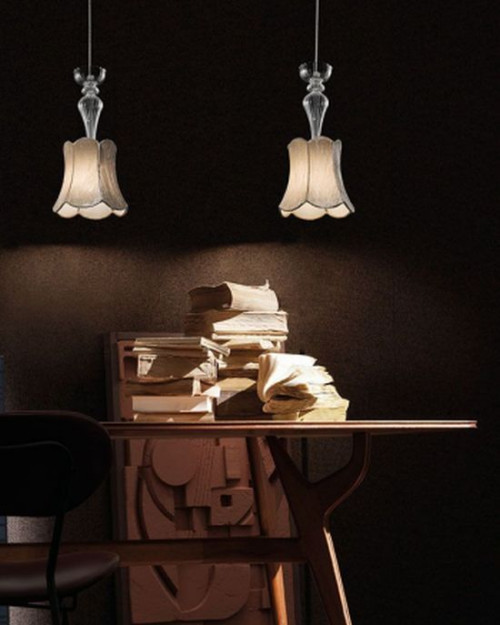 Lampa sufitowa z kolekcji Vintage, klosz Barocco, kolor Coffee Creme. Luci Italiane, brand Evi Style