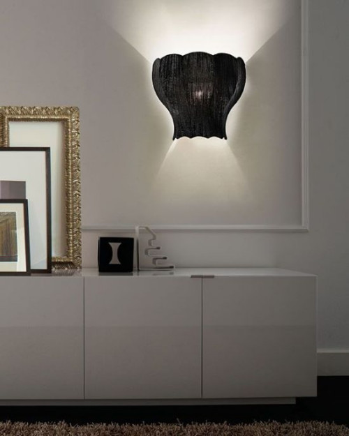 Lampa ścienna z kolekcji Vintage, klosz Pagoda Black. Luci Italiane, brand Evi Style