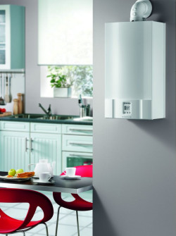 Wymiennik w kotłach kondensacyjnych jest skonstruowany w taki sposób, że sprowadza temperaturę spalin poniżej punktu rosy