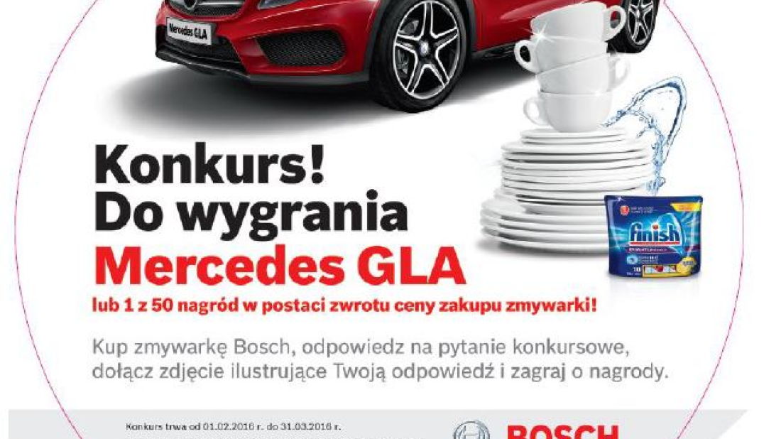Wyjątkowa promocja zmywarek marki Bosch z Mercedesem GLA w tle