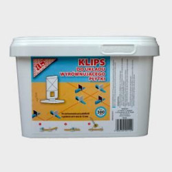 Klipsy do naszego układu wyrównującego do płytek jest dostępny w kolorze białym, a kliny są w kolorze niebieskim