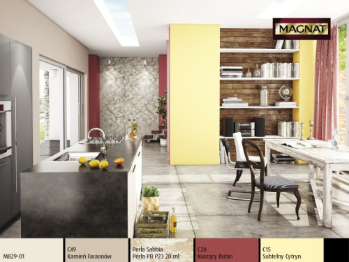 Obok nasyconych barwnych akcentów na ścianach, mogą pojawić się na nich ponadto świetliste struktury dekoracyjne