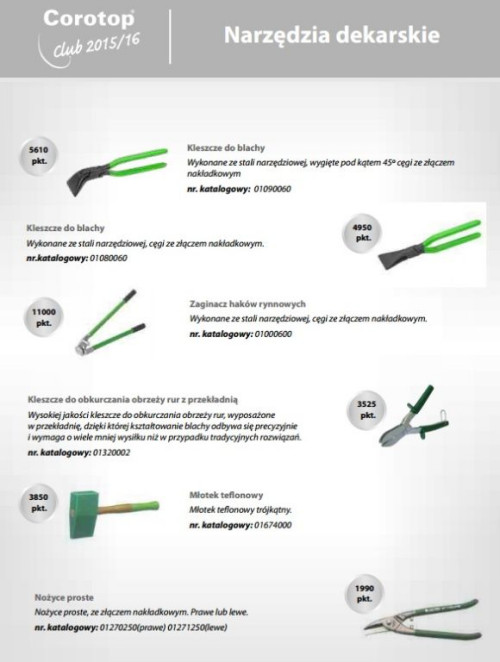 Narzędzia dekarskie