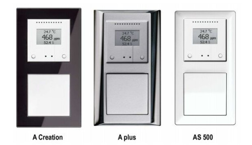 Czujniki parametrów otoczenia firmy Elsner Elektronik w ramkach z osprzętem firmy JUNG 