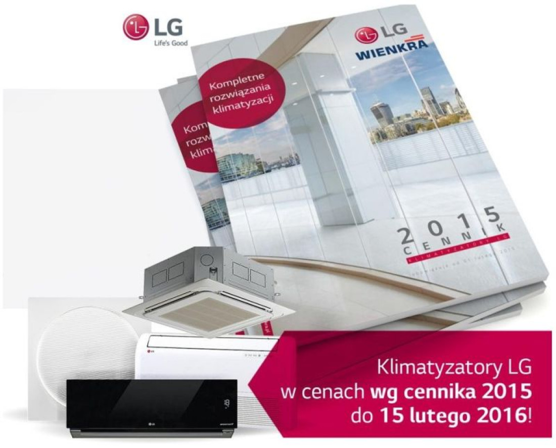 Klimatyzatory LG w cenach wg cennika 2015