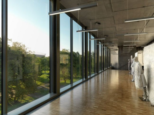 Przeszklenia warszawskiej ASP kształtują wygląd zewnętrzny budynku i zapewniają komfortowe wnętrza