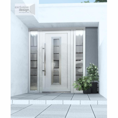 Drzwi zewnętrze z ramką i szkłem