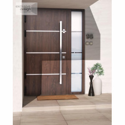 Nowoczesne drzwi aluminiowe exclusive doors w kolorze drewna