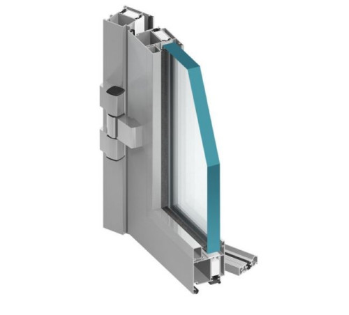 Drzwi przeciwpożarowe oparte o profil aluminiowy z przekładką termiczną systemu MB-60E EI posiadają głębokość konstrukcyjną kształtowników sięgającą 60 mm