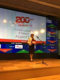 Firma ALUPROF S.A. w tegorocznym rankingu uplasowała się na trzecim miejscu