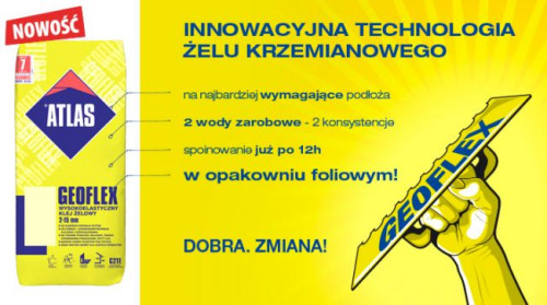 Kupując nowy klej ATLAS Geoflex zyskujesz EXTRA 500 PKT!