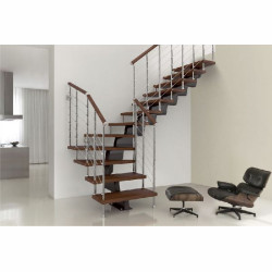 Schody drewniane  NA KONSTRUKCJI METALOWEJ
