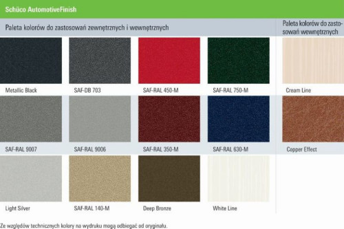 Paleta odcieni Schüco AutomitveFinish wzbogacona o nowe odcienie Metallic Black, Light Silver i Deep Bronze Fot. Schüco