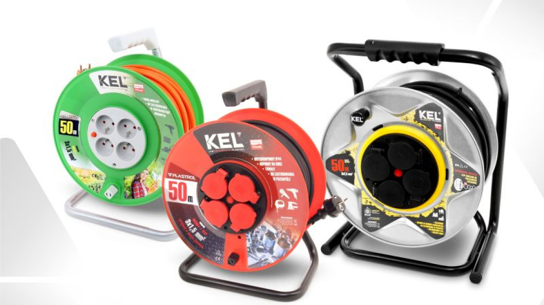 Plastrol prezentuje najnowsze przedłużacze elektryczne na bębnie z produktów marki KEL