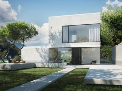 Dom energooszczędny wyposażony w duże okna Schüco AWS oraz wysokie aluminiowe drzwi wejściowe Schüco SimplySmart Fot. Schüco