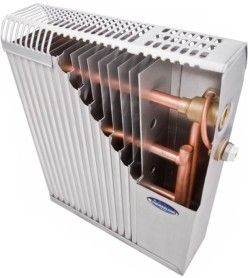 Specjalnie wygięte przednie i tylne krawędzie aluminiowych lamel ciasno do siebie przylegają, tworząc przednią i tylną ścianę grzejnika