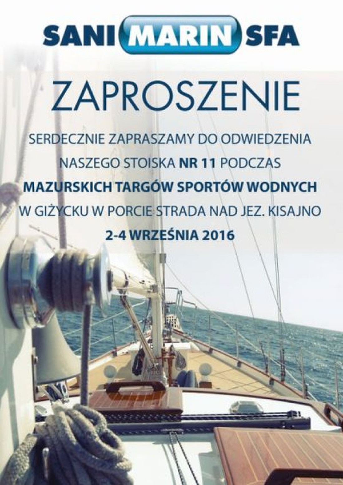 SANIMARIN®SFA na Mazurskich Targach Sportów Wodnych 2-4.09.2016