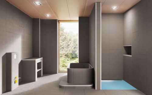 Zabudowa łazienki płytą budowlaną – przed i po (fot. Ultrament)