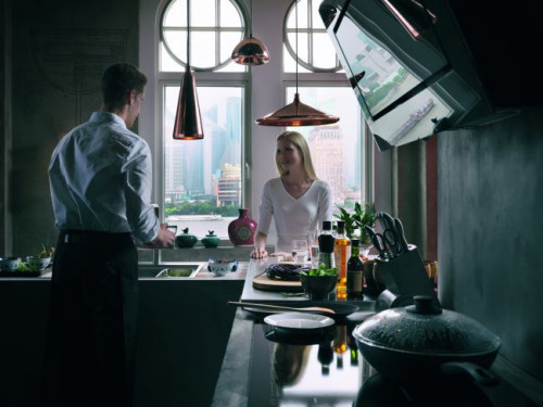 Okap, płytę indukcyjną i zlewozmywak łączy najwyższa, szwajcarska jakość i prosta forma