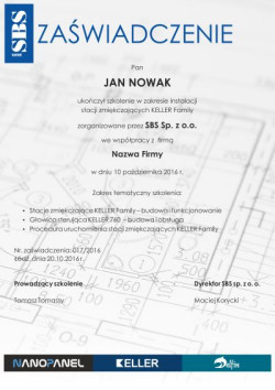 Po każdym szkoleniu uczestnicy otrzymają zaświadczenie potwierdzające udział