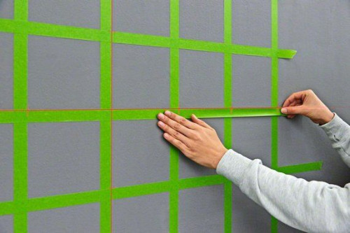 Oklejamy taśmą maskującą cały wzór