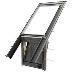 Okna kolankowe zostały zaprojektowane z myślą o połączeniu okna dachowego z fasadowym