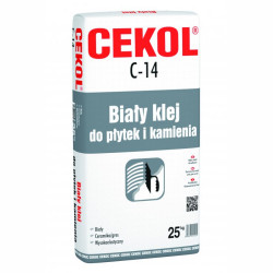Biały klej do płytek i kamienia CEKOL C-14