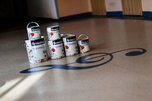 Inicjatywa zakłada odmalowywanie ścian korytarzy lub sal lekcyjnych w placówkach szkolnych, za pomocą Śnieżki Satynowej