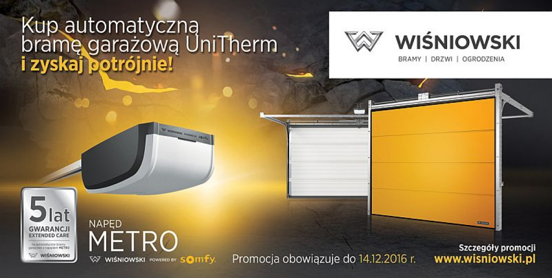 Jesienna promocja WIŚNIOWSKI na bramy UniTherm przedłużona do 14 grudnia 2016!