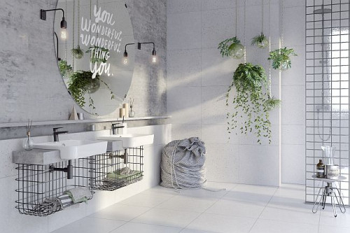 Duże płytki, umiejętnie wkomponowane w wystrój wnętrza podkreślą piękno nowoczesnych brył mebli