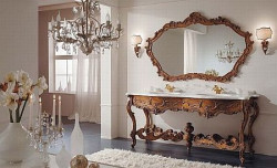 Bardzo charakterystycznym elementem łazienki w stylu angielskim są ciemne, drewniane meble