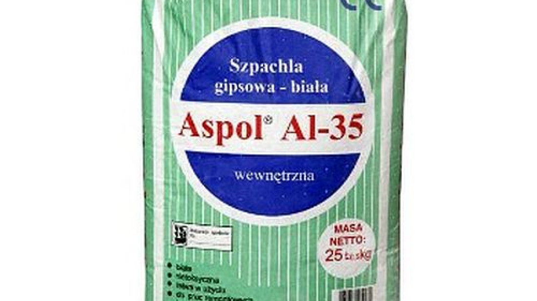 ASPOL AL-35 - szpachla gipsowa wewnętrzna biała