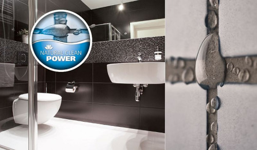 Dzięki zastosowaniu unikalnej technologii Natural Clean Power hydrofobowa powierzchnia fugi odpycha cząsteczki wody oraz uniemożliwia osadzanie się brudu na jej powierzchni