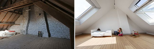 Projekt RenovActive - Poddasze przed i po remoncie
