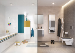 Barwy potrafią nie tylko diametralnie odmienić wygląd łazienki, lecz także poprawić proporcje wnętrza, pomóc w podziale przestrzeni i stworzeniu spójnej kompozycji