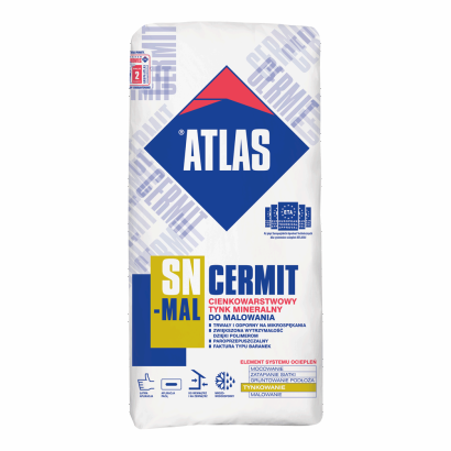 ATLAS CERMIT SN-MAL - cienkowarstwowy tynk mineralny do malowania