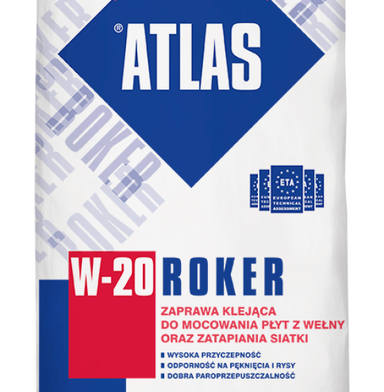 ATLAS ROKER W-20 - 2w1 - zaprawa klejąca do wełny oraz do zatapiania siatki