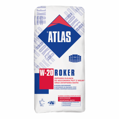 ATLAS ROKER W-20 - 2w1 - zaprawa klejąca do wełny oraz do zatapiania siatki