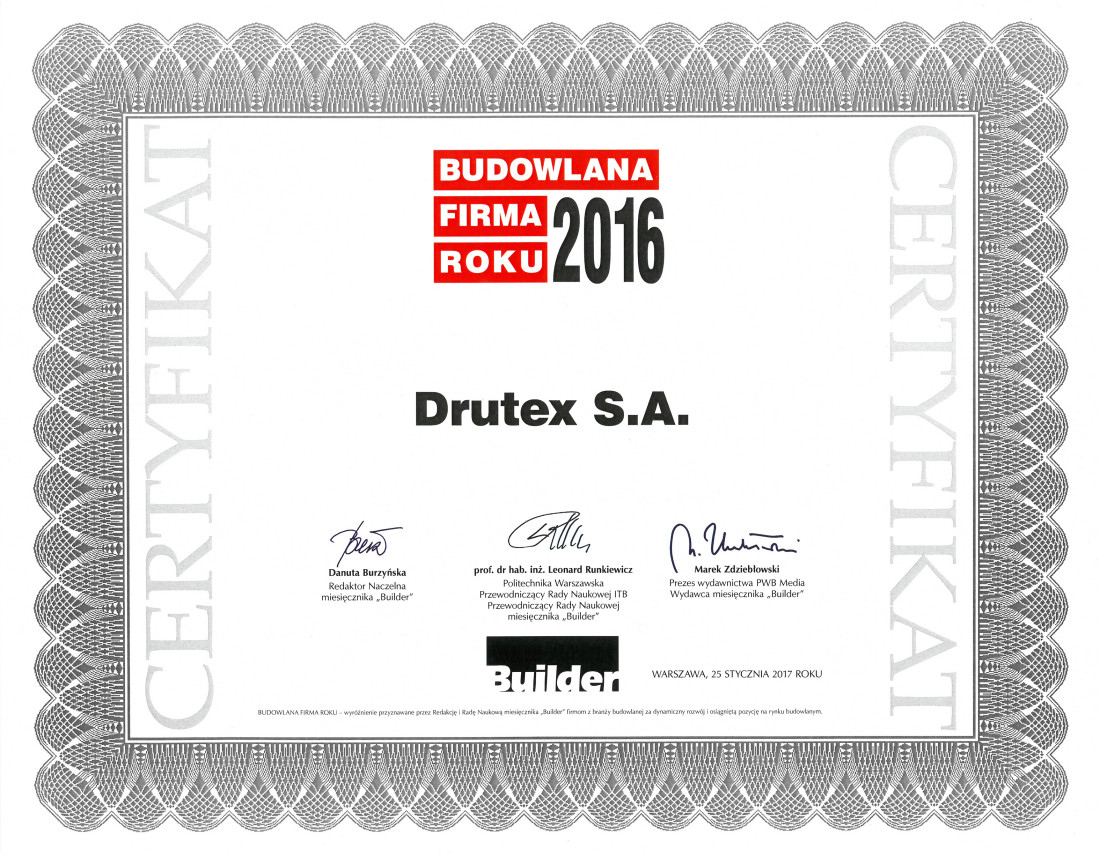 Drutex z wyróżnieniami: Budowlana Firma Roku i Osobowość Branży!