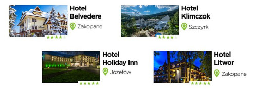 Przykładowe hotele, w których można zrealizować bony