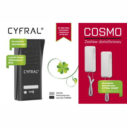 Zestaw domofonowy COSMO dla 1 abonenta z RFID